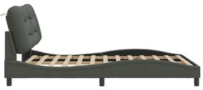 Estrutura de cama sem colchão 140x190 cm tecido cinzento-escuro
