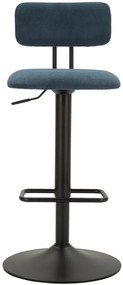 CONJUNTO 2 BANCOS DE BAR COM ELEVAÇÃO AZUL 41X47,5X85-106,5CM (ASSENTO 61-83)