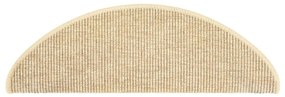 Tapetes escada adesivos aspeto sisal 15pcs 65x21x4 cm bege