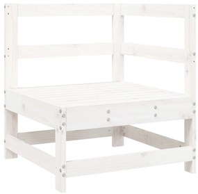 11 pcs conjunto sofás de jardim madeira de pinho maciça branco