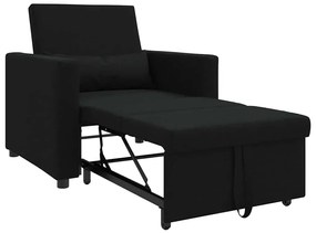 Sofá-Cama Convertible 3 em 1 Preto