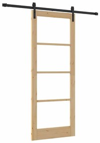 Porta Deslizante com Conjunto de Ferragens 'ORKDAL'Madeira Sólida &amp; Vi