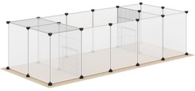 Cerca para Animais de Estimação DIY com 20 Painéis Parque para Pequenos Animais Modular 175x70x45 cm Translúcido