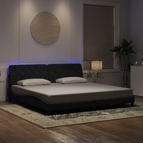 vidaXL Estrutura de cama c/ luzes LED 200x200 cm veludo preto