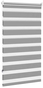 Estore de rolo 70 x 120 cm, linhas de zebra / Cinza