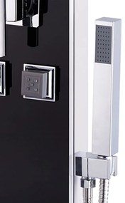Coluna de duche em vidro 18x42,1x120 cm preto