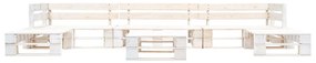 Sofás de paletes para jardim 6 pcs madeira branco