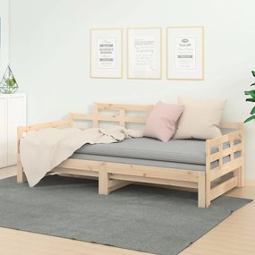 Estrutura sofá-cama de puxar 2x(90x190) cm madeira pinho maciço