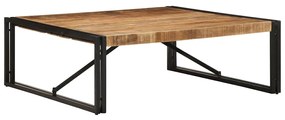 Mesa de centro 100x100x35 cm madeira de mangueira áspera maciça