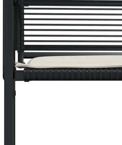 Cadeiras de jardim com almofadões 4 pcs vime PE preto