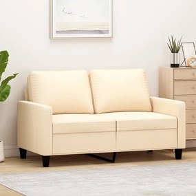 vidaXL Sofá de 2 lugares tecido 120 cm cor creme
