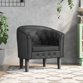 vidaXL Poltrona em couro artificial preto