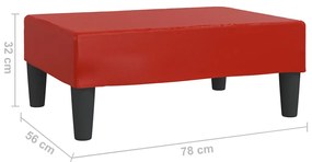 Apoio de pés 78x56x32 couro artificial vermelho tinto