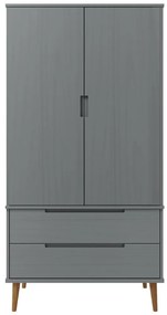 Roupeiro MOLDE 90x55x175 cm pinho maciço cinza