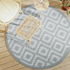 Tapete de exterior Ø160 cm ARAKIL PP cinzento