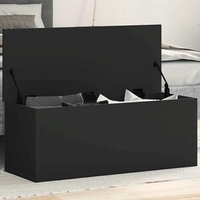 Caixa de arrumação 90x35x35 cm derivados de madeira preto