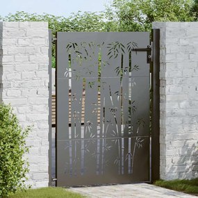 Portão de Jardim Preto 105 x 125 cm Aço com Revestimento em Pó