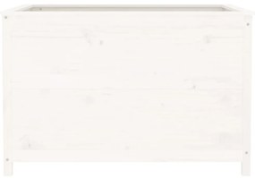 Canteiro elevado de jardim 119,5x82,5x78 cm pinho maciço branco