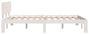 Estrutura cama pequena casal UK 120x190 cm pinho maciço branco