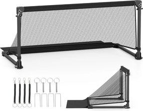 Baliza de futebol infantil 100 x 50 x 47 cm portátil com estrutura metálica dobrável, estacas para fixação no solo, montagem simples, para maiores de