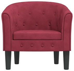 Poltrona veludo vermelho tinto