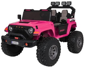 Carro elétrico para Crianças 2 Lugares Extreme Sport 4x4 24V Pneus Espuma EVA, assento couro ecológico Rosa
