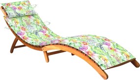 Espreguiçadeira de jardim com almofadão madeira acácia maciça