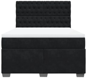 Cama com molas/colchão 140x200 cm veludo preto