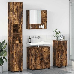 vidaXL Conjunto de Móveis para Banheiro 4 pcs Carvalho fumado