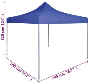 Tenda dobrável profissional para festas 2x2 m aço azul