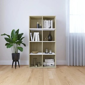 Estante/aparador 66x30x130cm contrapl. branco e carvalho sonoma