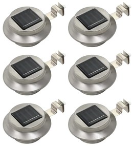 vidaXL Candeeiro de exterior solar LED 6 pcs branco redondo 12 cm