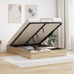 vidaXL Estrutura de Cama Ottoman Carvalho Sonoma 193 x 120 x 25 cm