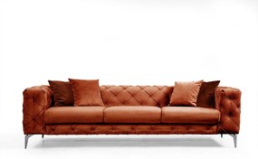 Sofá de 3 Lugares Como – Laranja – 237 cm x 73 cm x 90 cm