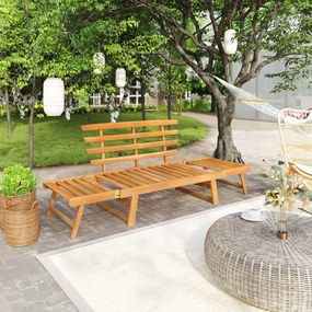 vidaXL Banco de jardim 2-em-1 190 cm madeira de acácia maciça