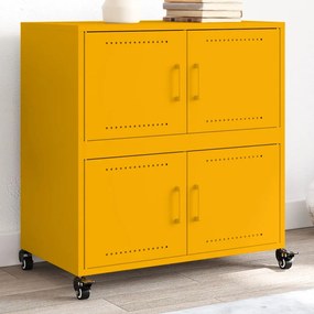 Aparador 68x39x72 cm aço amarelo mostarda