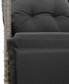 9 pcs conjunto bistrô de jardim c/ almofadões vime PE cinzento