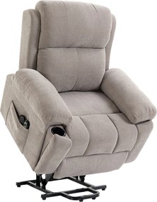 HOMCOM Cadeirão Relax Elétrico Elevatório com Massagem Vibratória, Aquecimento, Molas Ensacadas, Comando, Porta-Copos e Bolsos | Aosom Portugal