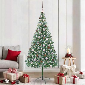 vidaXL Árvore de Natal Artificial com 300 LEDs Verde 210 cm PVC e Aço