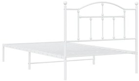 Estrutura de cama com cabeceira 100x200 cm metal branco