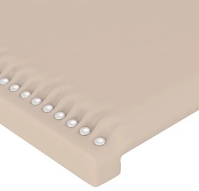 Cabeceira cama c/ abas couro artif. 103x16x118/128cm cappuccino