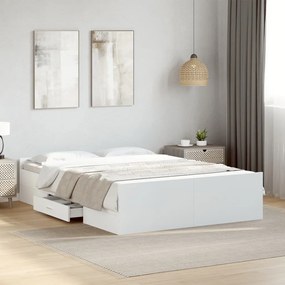 Estrutura cama c/ gavetas 120x190cm derivados de madeira branco