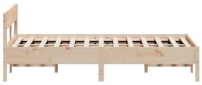 Cama sem colchão 140x190 cm madeira de pinho maciça
