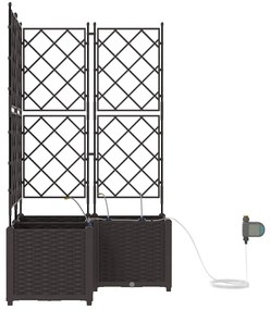 Jardineiras de Jardim 1 pc Castanho 80 x 80 x 142 cm Plástico