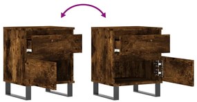 Mesas de cabeceira 2 pcs derivados de madeira carvalho fumado