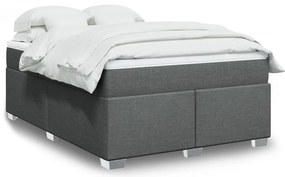 vidaXL Cama com molas/colchão 160x200 cm tecido cinzento-escuro