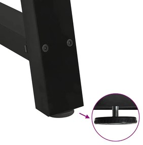 Pés para mesa de jantar em formato A, 2 peças, preto, 60x(72-73) cm, a