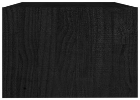 Mesa de centro 75x50x33,5 cm madeira de pinho maciça preto