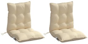 Almofadões cadeira encosto baixo 2 pcs tecido oxford bege