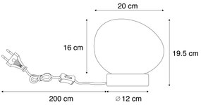 Candeeiro de Mesa Japandi Bege com Vidro Opalino - Sally Japandi